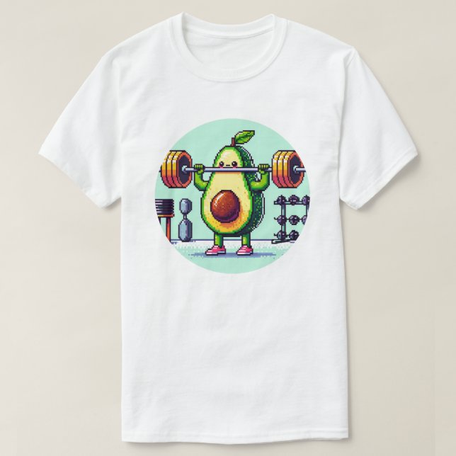 Guac 'n' Roll: Fitness Fiesta - Avocado Workout T-Shirt (Design Front)
