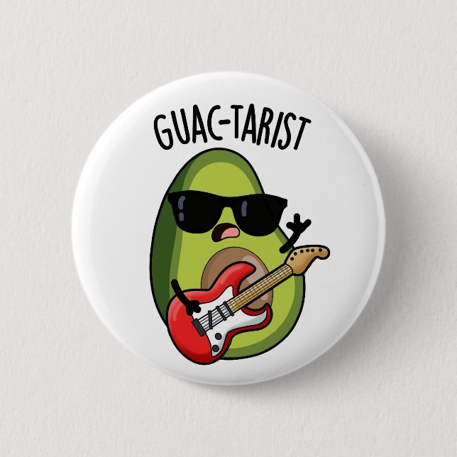 Guac-tarist Funny Avocado Pun  6 Cm Round Badge (Front)