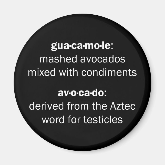 Guacamole Testicles Magnet (Front)