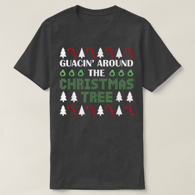 Guacin Around The Christmas Tree Tropical Christma T-Shirt (Design Front)