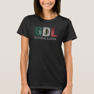 Guadalajara Mexico Flag Mexican Roots Airport Code T-Shirt