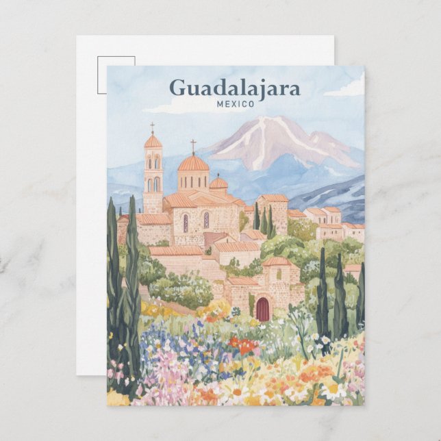 Guadalajara Mexico Gouache Illustration Travel Postcard (Front/Back)