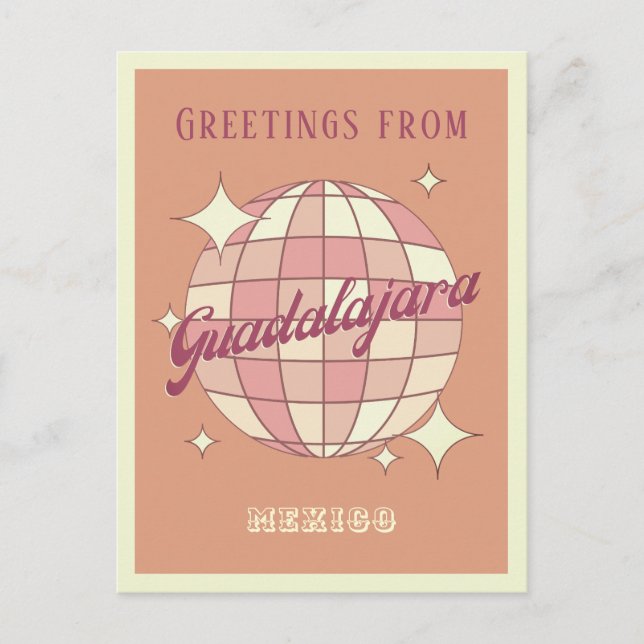 Guadalajara Mexico Retro Vintage Party Postcard (Front)