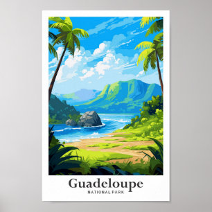 Guadaloupe National Park Travel Illustration Poster
