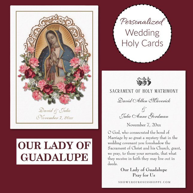 Guadalupe Catholic Wedding Favour Holy Card (Creator Uploaded)