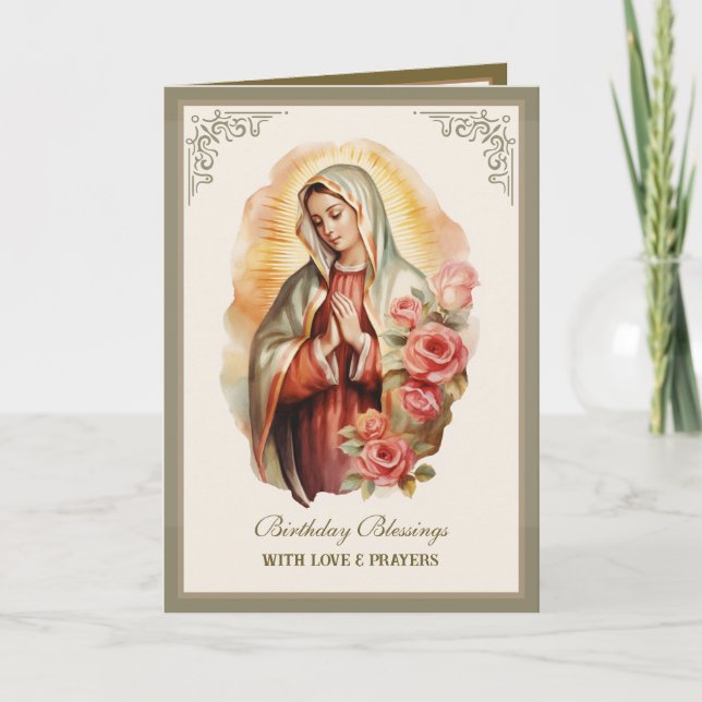 Guadalupe Floral Religious Celebration Card (Front)