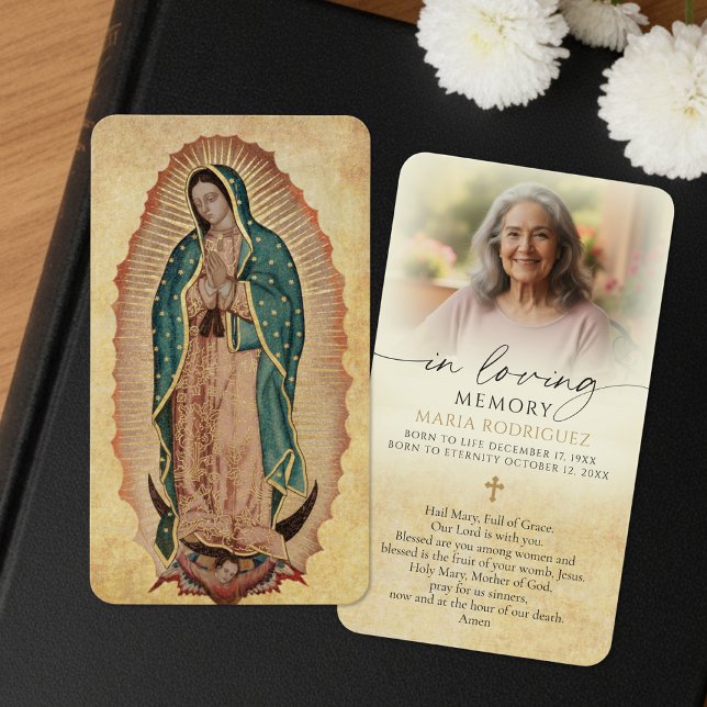 Guadalupe Funeral Catholic Photo Prayer Card (Creator Uploaded)