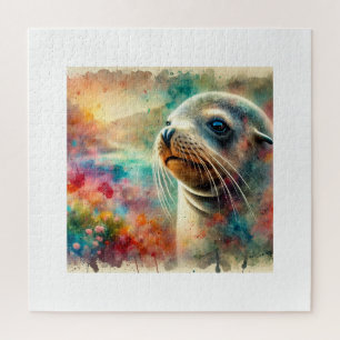 Guadalupe fur seal 060824AREF146 - Watercolor Jigsaw Puzzle