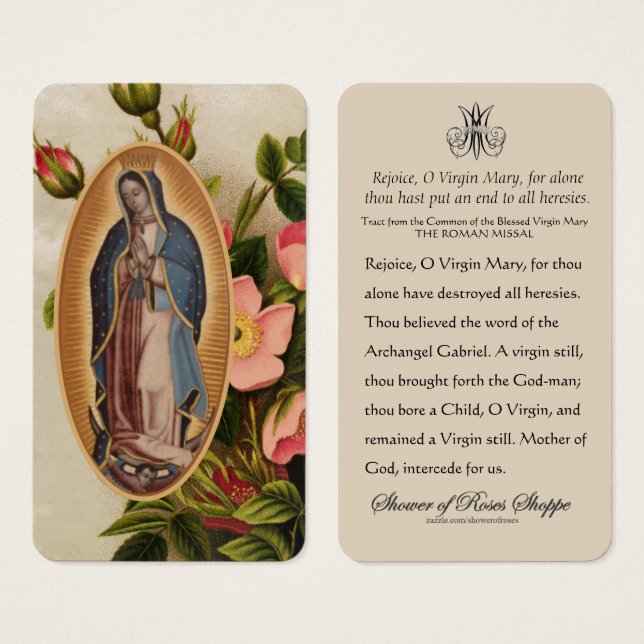 Guadalupe Mary  Prayer Against Heresies (Front & Back)