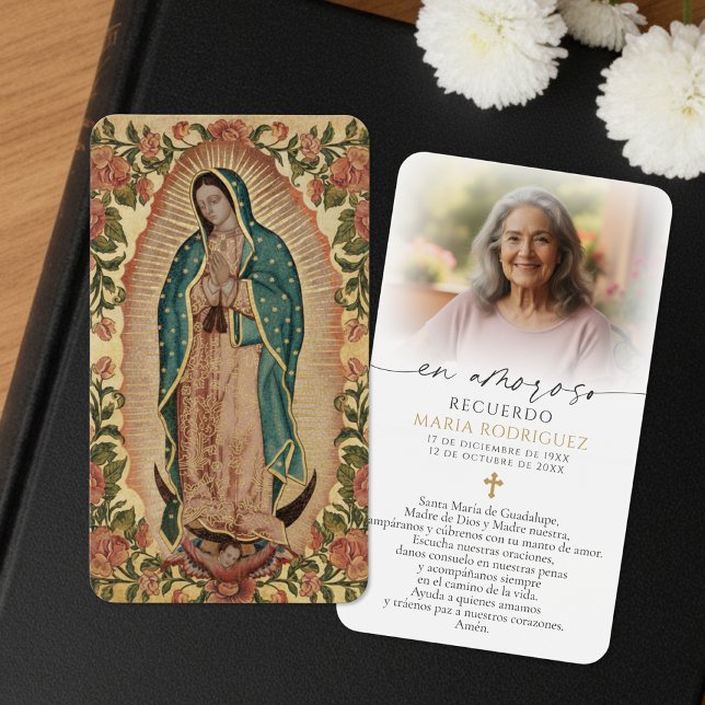 Guadalupe Memorial Photo Spanish Prayer Cards (Creator Uploaded)