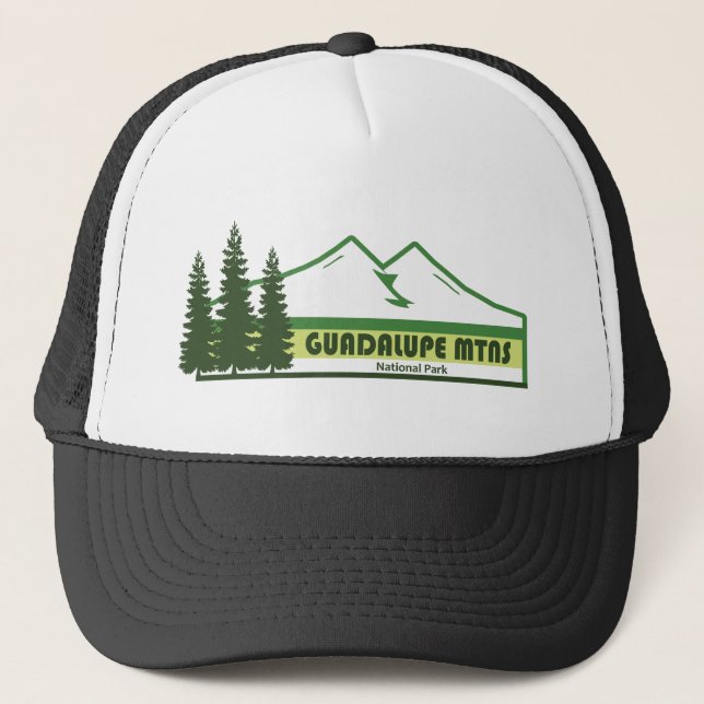 Guadalupe Mountains National Park Green Stripes Trucker Hat (Front)