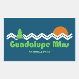Guadalupe Mountains National Park Retro Rectangular Sticker