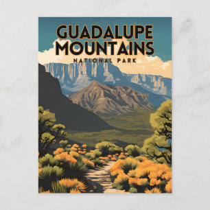 Guadalupe Mountains National Park Retro Travel Postcard