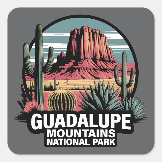 Guadalupe Mountains National Park Texas Square Sticker (Front)