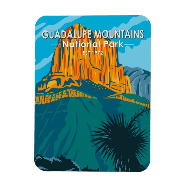  Guadalupe Mountains National Park Texas Vintage Magnet (Vertical)