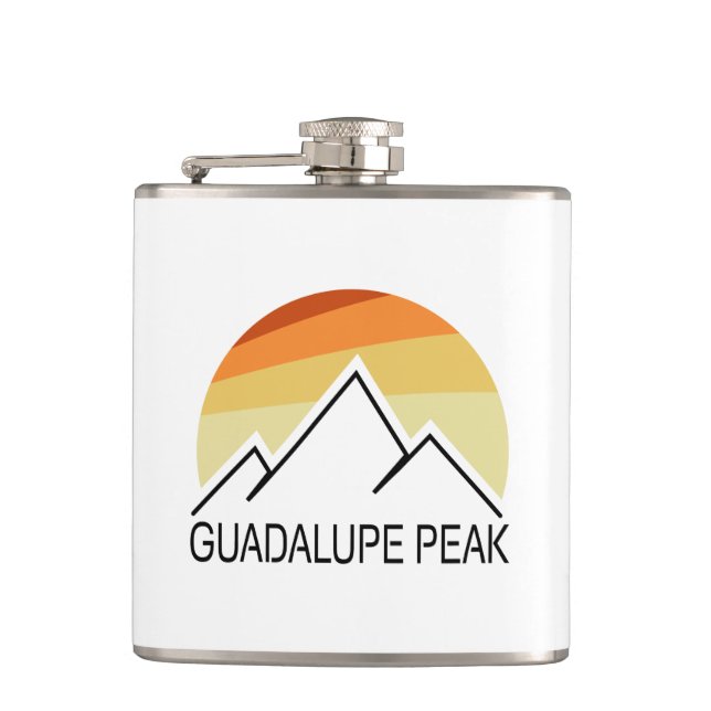 Guadalupe Peak Retro Hip Flask (Front)