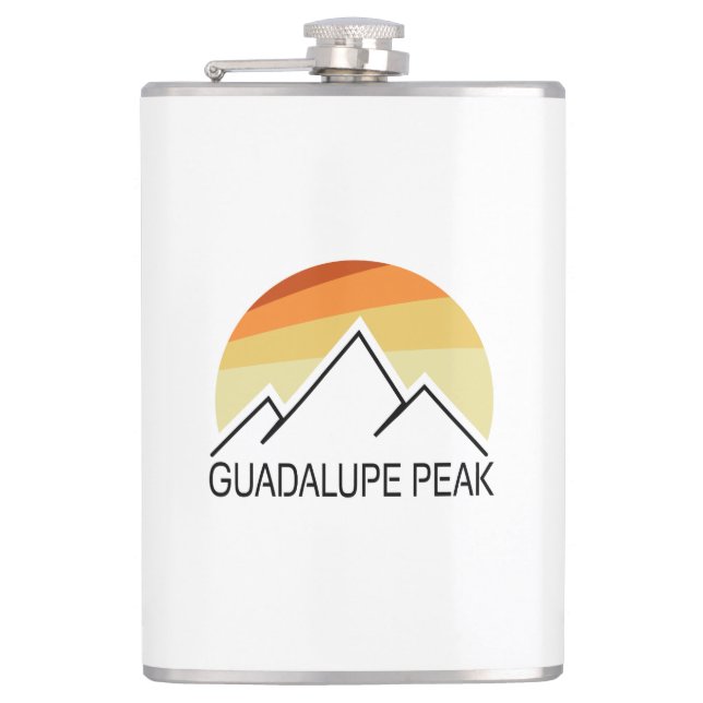Guadalupe Peak Retro Hip Flask (Front)