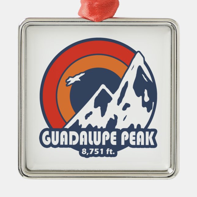 Guadalupe Peak Texas Sun Eagle Metal Tree Decoration (Front)