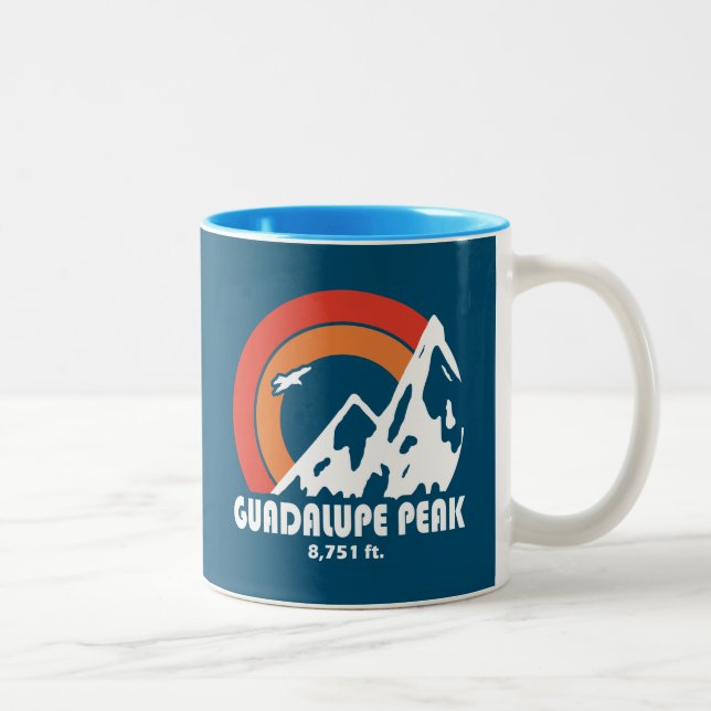 Guadalupe Peak Texas Sun Eagle Two-Tone Coffee Mug (Right)