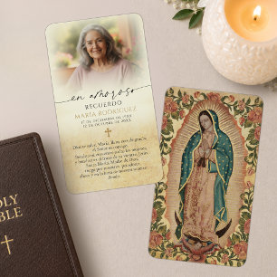 Guadalupe Photo Memorial Spanish Funeral Cards
