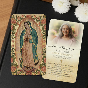 Guadalupe Photo Memorial Spanish Funeral Cards