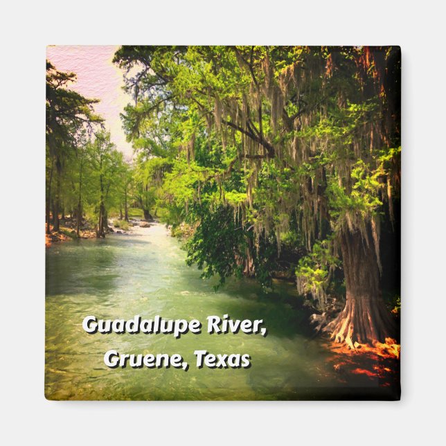 Guadalupe River in Gruene, Texas Watercolor  Magnet (Front)