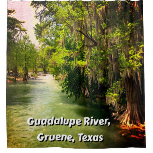 Guadalupe River in Gruene, Texas Watercolor Shower Curtain