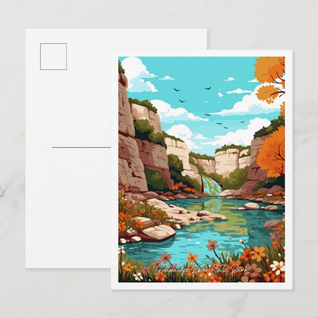 Guadalupe River State Park Texas Vintage Travel Postcard (Front/Back)