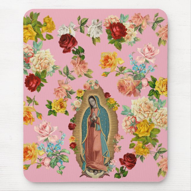 Guadalupe Rose Mousepad (Front)
