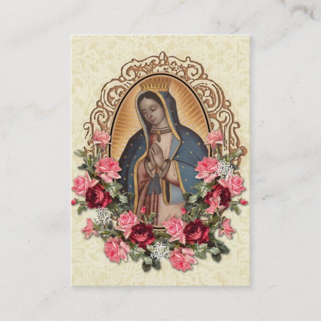 Guadalupe Roses Wedding Favour Holy Card (Front)