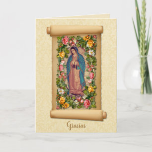 Guadalupe Virgin Mary Catholic Spanish Gracias Thank You Card