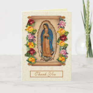 Guadalupe Virgin Mary Funeral Condolence Spanish Thank You Card