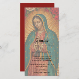 Guadalupe Virgin Mary Funeral Condolence Spanish Thank You Card
