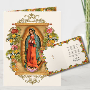 Guadalupe Virgin Mary Funeral Condolence Spanish Thank You Card