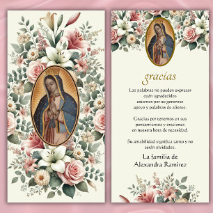 Guadalupe Virgin Mary Funeral Condolence Spanish  Thank You Card
