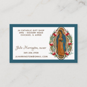 Guadalupe Virgin Mary Roses Religious Floral Business Card