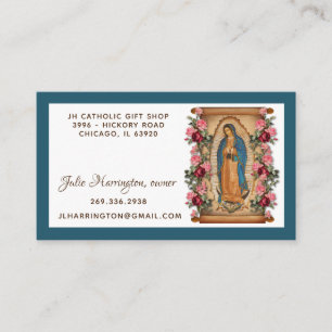 Guadalupe Virgin Mary Roses Religious Floral Business Card