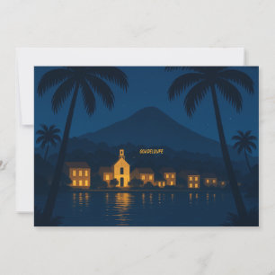 Guadeloupe 971 - Tropical Night Illustration Invitation