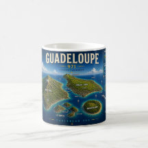 Guadeloupe 971 Vintage Map
