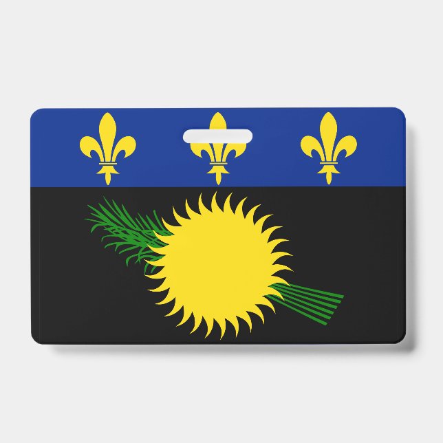 Guadeloupe flag Badge ID Badge (Front)