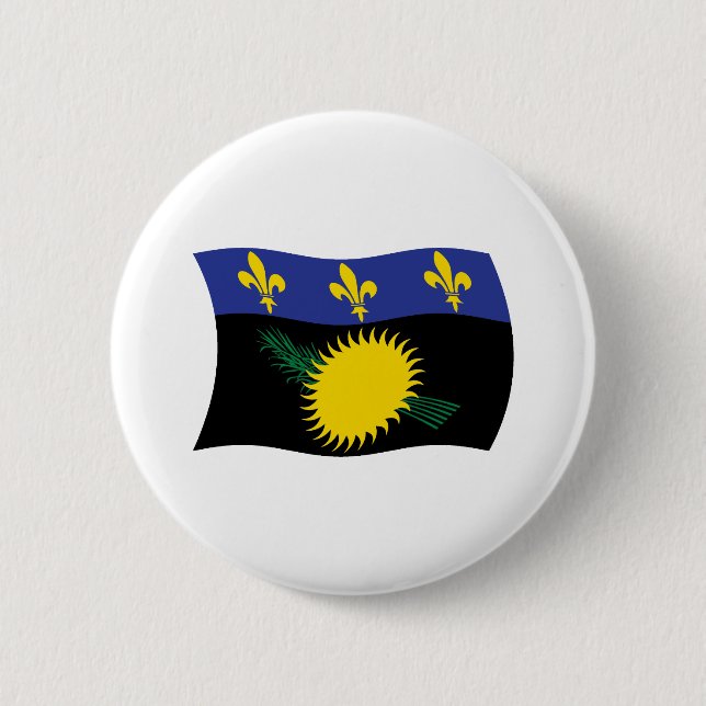 Guadeloupe Flag Button (Front)