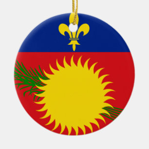 Guadeloupe Flag Ceramic Tree Decoration