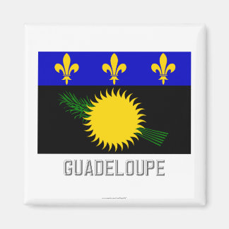 Guadeloupe flag with name magnet