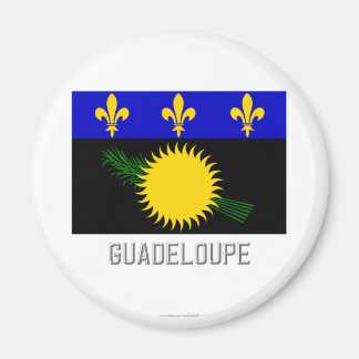 Guadeloupe flag with name magnet
