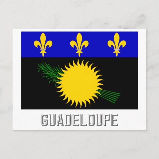 Guadeloupe flag with name postcard (Front)