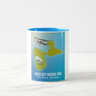 Guadeloupe National Park map Two-Tone Coffee Mug