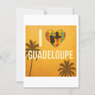 Guadeloupe Poster – Madras heart and palm trees Postcard