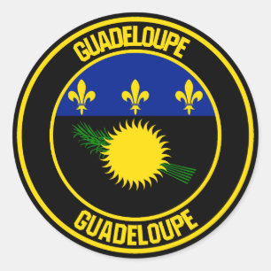 Guadeloupe Round Emblem Classic Round Sticker