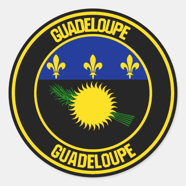 Guadeloupe Round Emblem Classic Round Sticker (Front)