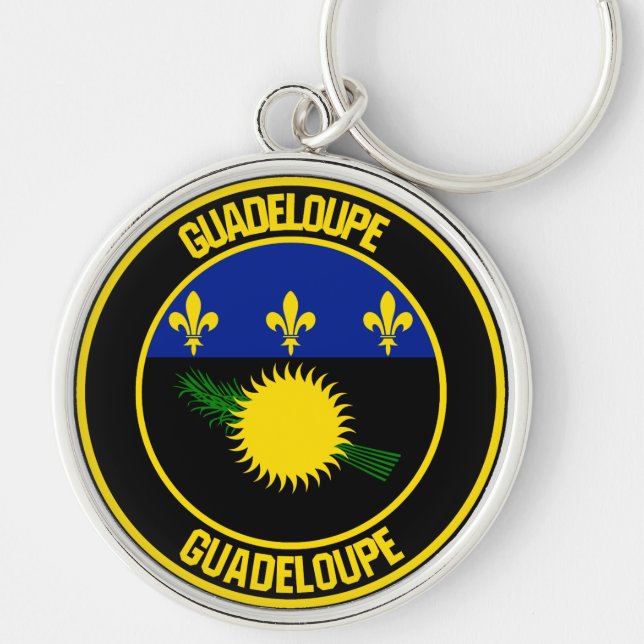 Guadeloupe Round Emblem Key Ring (Front)